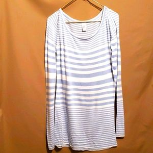 BONGO BLUE/WHITE STRIPED SWEATER SZ L/G
